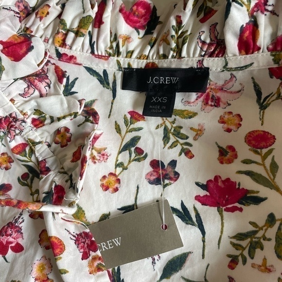 NWT J Crew Scalloped tie-neck top in vintage floral - Picture 5 of 7